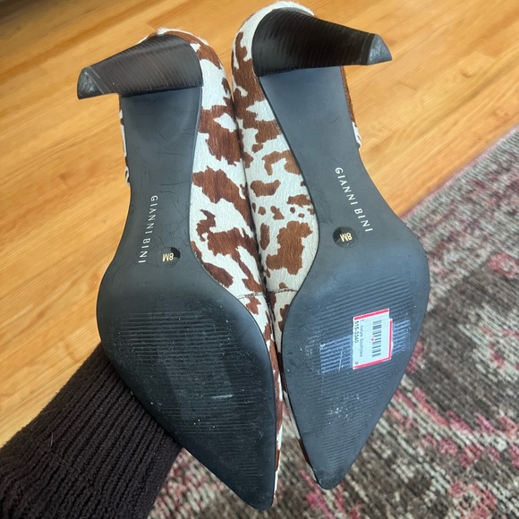 Gianni bini pony hair brown and White Patterned Heels - Picture 4 of 4